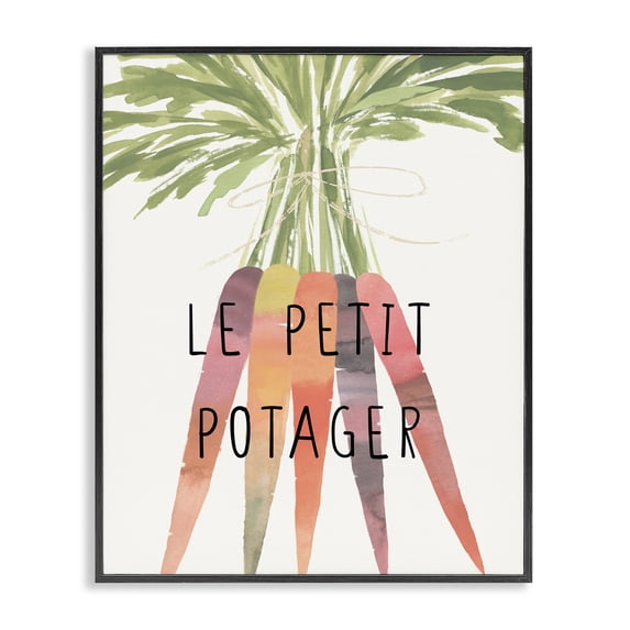 Stupell Industries French Country Vegetable Garden Phrase Black Framed Giclee Art, 16 x 20, by Annie Warren