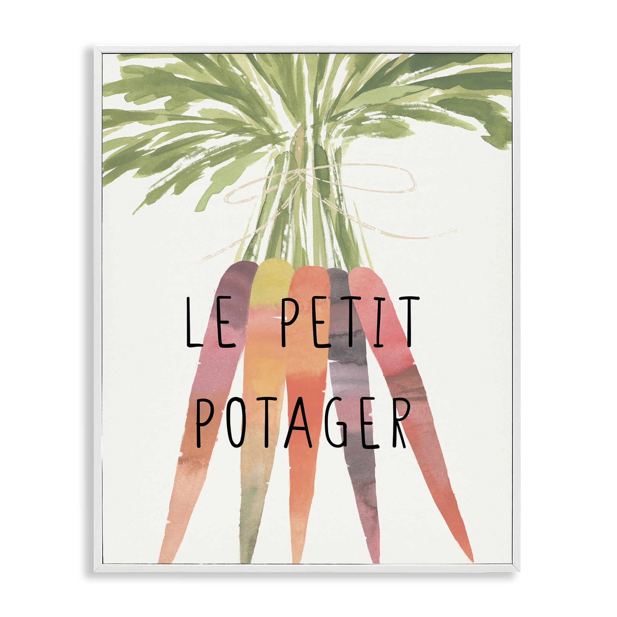 Stupell Industries Vegetable Garden Phrase Food & Beverage Painting White Framed Art Print Wall Art, 16 x 20