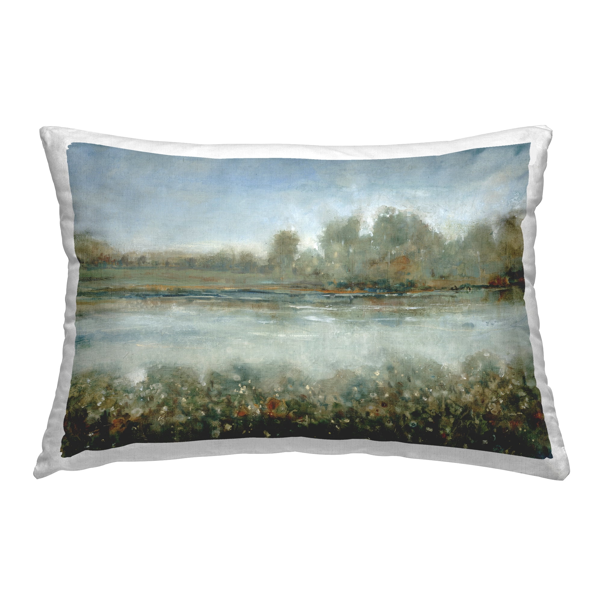Stupell Industries Vegetation Lining River Decorative Printed Throw Pillow Design by Tim OToole .