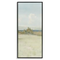 Stupell Industries Vegetation on Beach Landscape Painting Black Framed Art Print Wall Art, 10 x 24