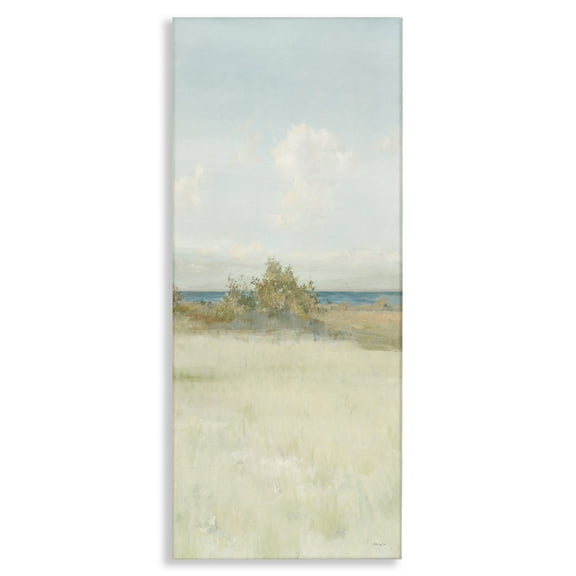 Stupell Industries Vegetation on Beach Landscape Painting Gallery Wrapped Canvas Art Print Wall Art, 10 x 24