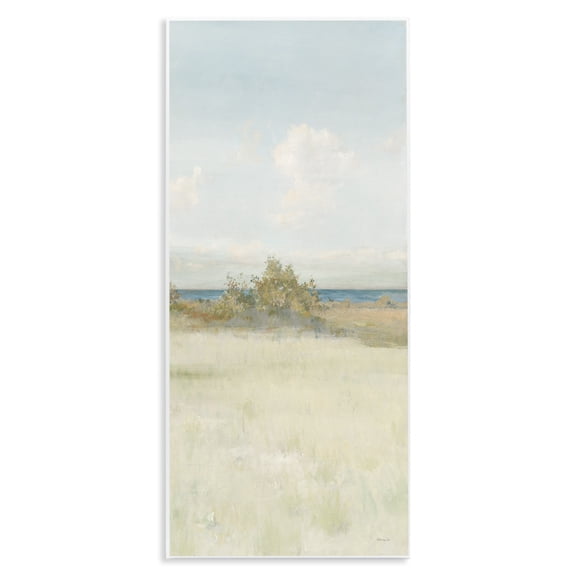 Stupell Industries Vegetation on Beach Landscape Painting Unframed Art Print Wall Art, 7 x 17