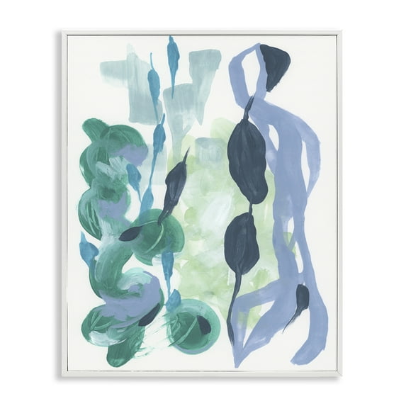 Stupell Industries Vegetative Paint Shapes Abstract Painting White Framed Art Print Wall Art, 24 x 30
