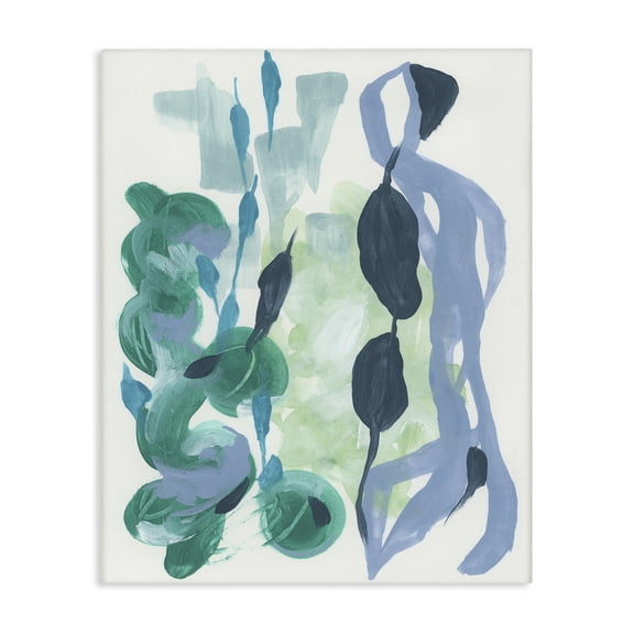 Stupell Industries Vegetative Paint Shapes Abstract Painting Wrapped Canvas Art Print Wall Art, 16 x 20