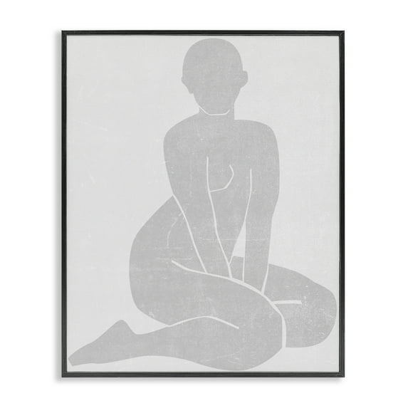 Stupell Industries Veiled Nude Contour Black Framed Giclee Art design by Melissa Wang, 20 x 16