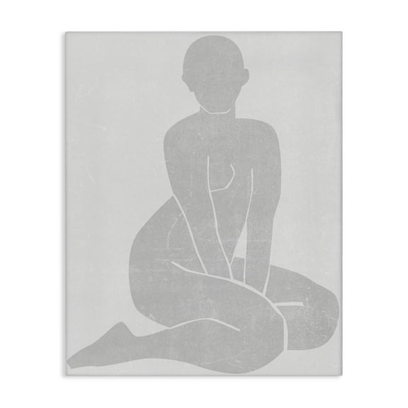Stupell Industries Veiled Nude Contour Canvas Wall Art design by Melissa Wang, 20 x 16