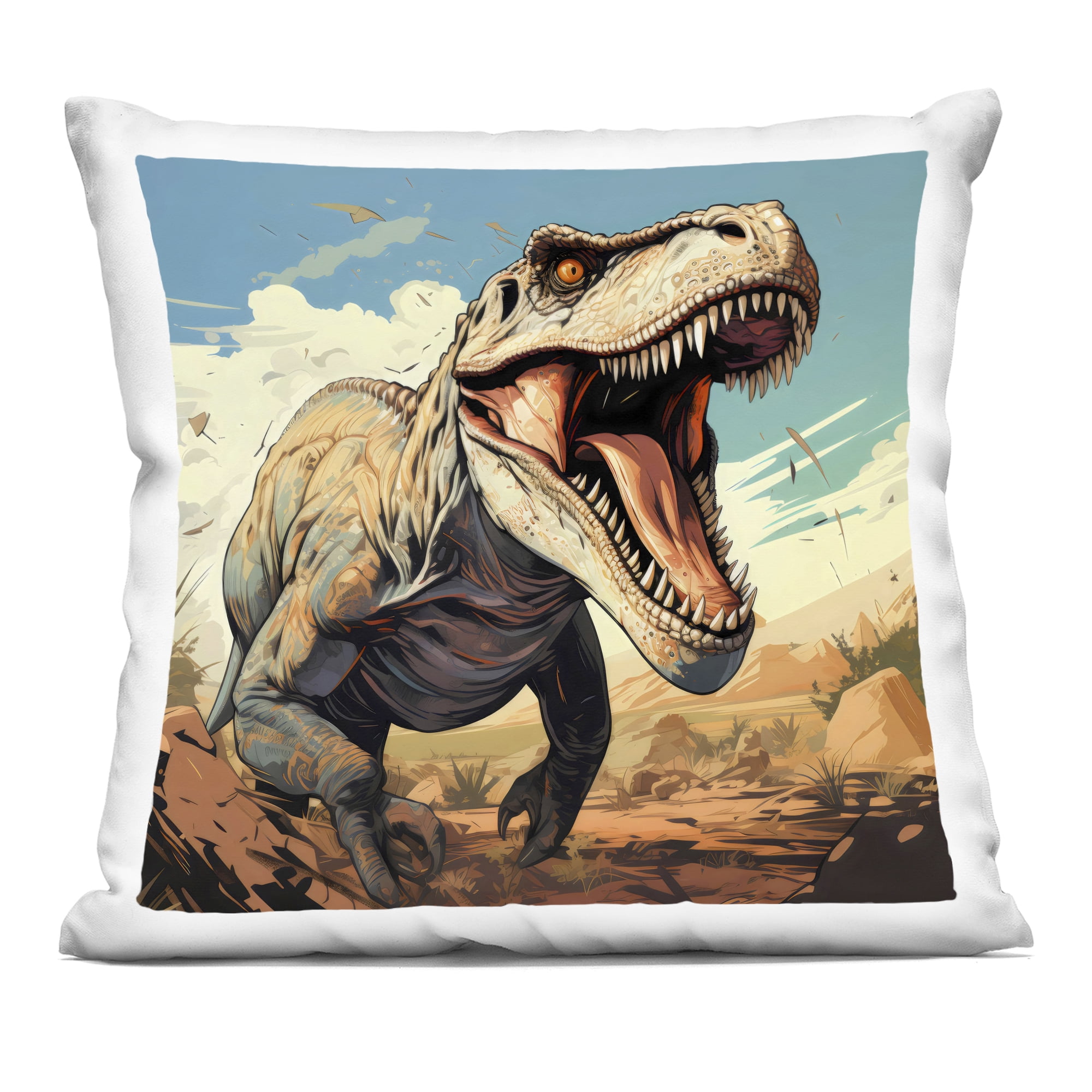 Stupell Industries Velociraptor Desert Sunset Decorative Printed Throw Pillow, design by Creative Studio, 18 x 7 x 18