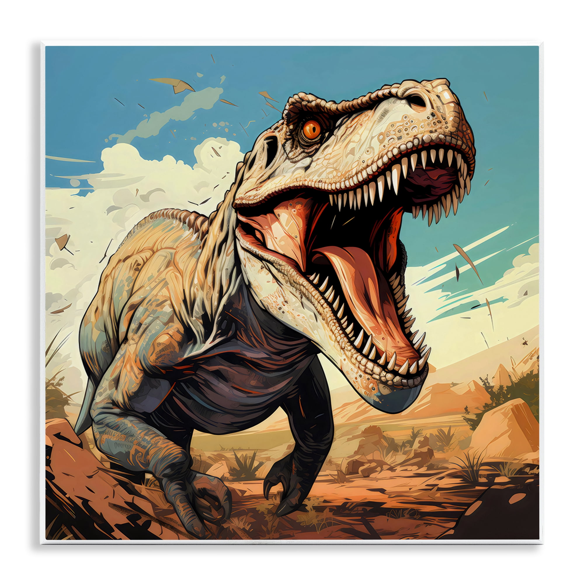 Stupell Industries Velociraptor Desert Sunset Wall Plaque Art, design by Creative Studio