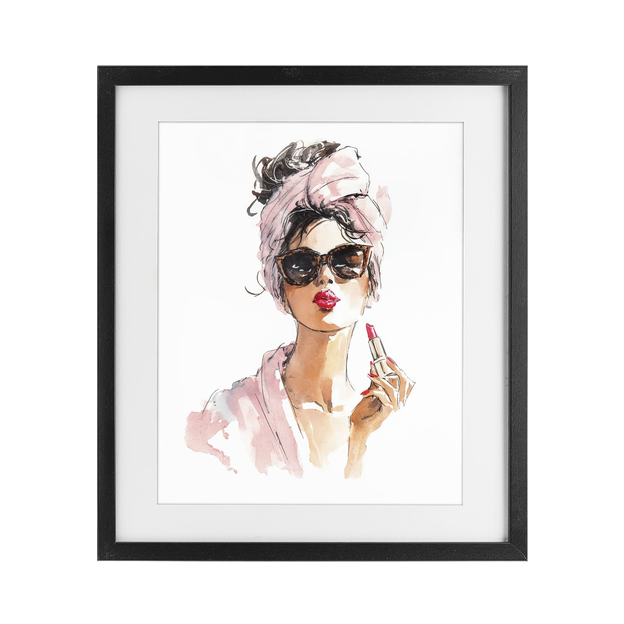 Stupell Industries Velour Secrets Lipstick Black Framed Print Under Glass, design by Svetlana Aleynikova