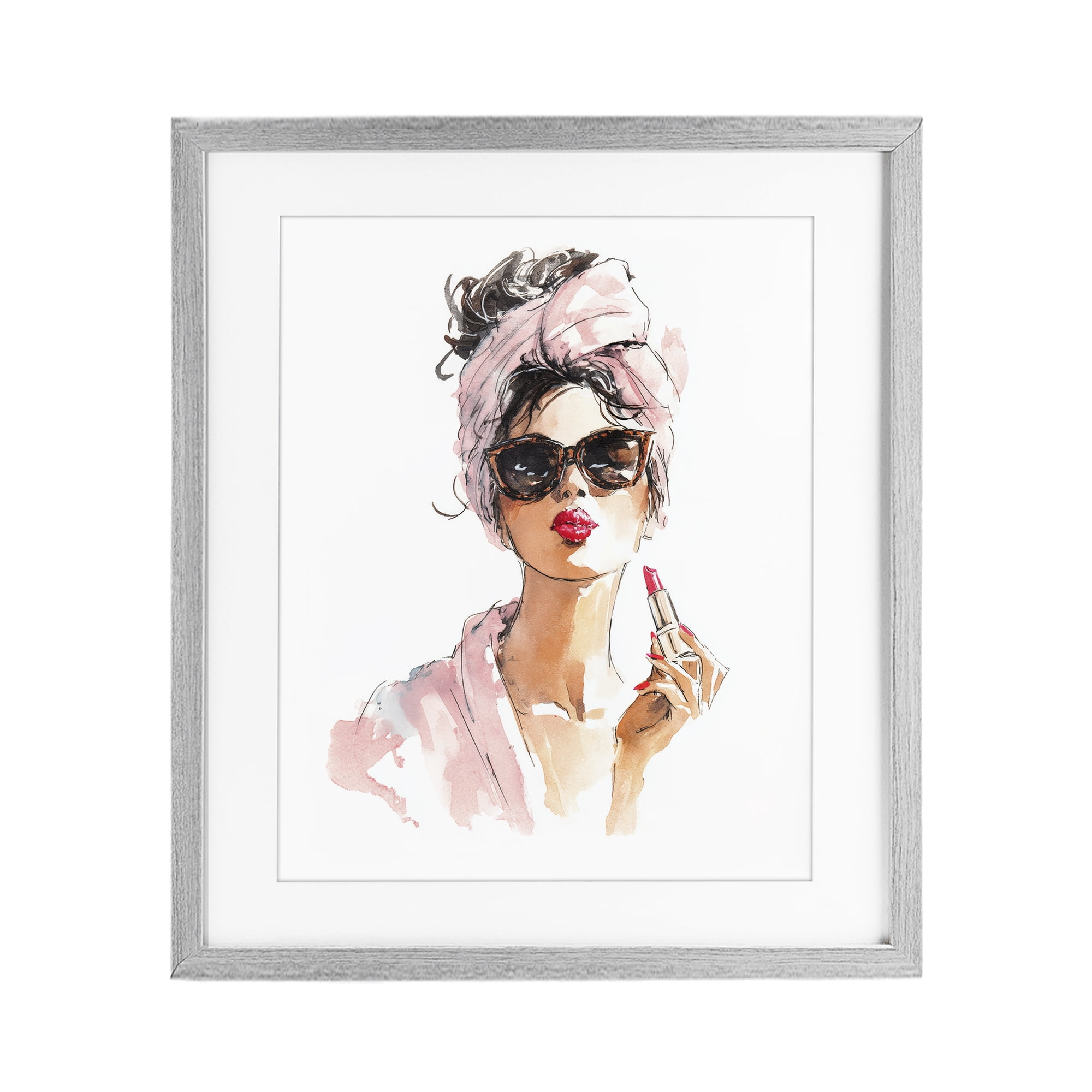 Stupell Industries Velour Secrets Lipstick Gray Framed Print Under Glass, design by Svetlana Aleynikova