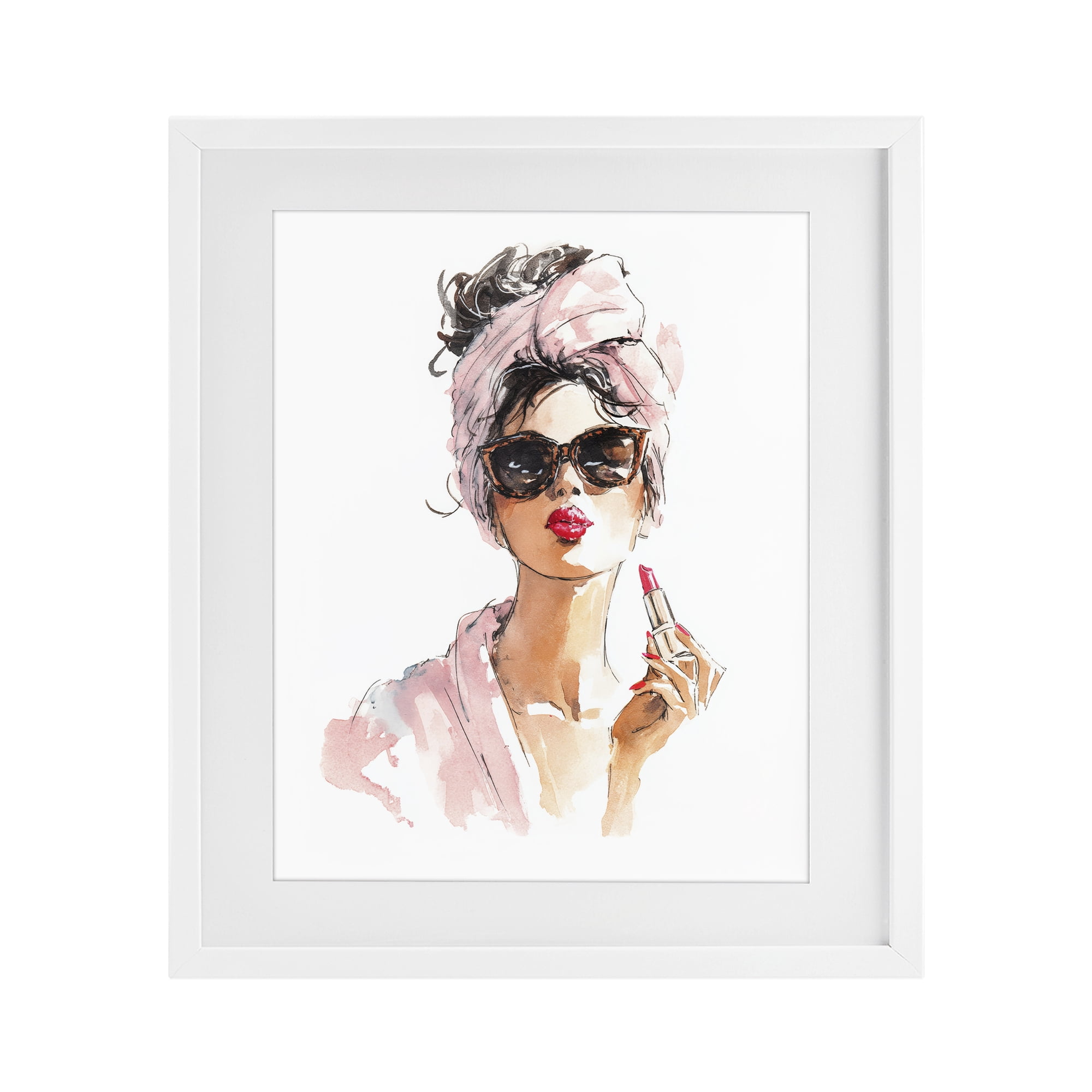 Stupell Industries Velour Secrets Lipstick White Framed Print Under Glass, design by Svetlana Aleynikova