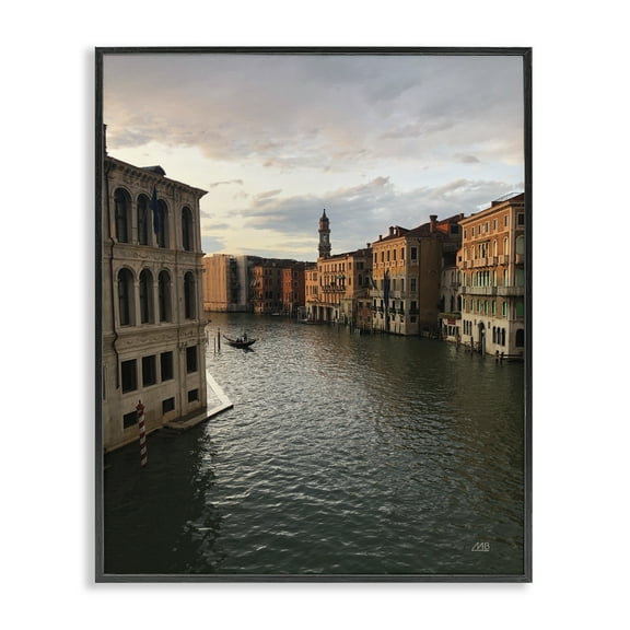 Stupell Industries Venice Canal Architecture Landscape & Nature Photography Black Framed Art Print Wall Art, 11 x 14