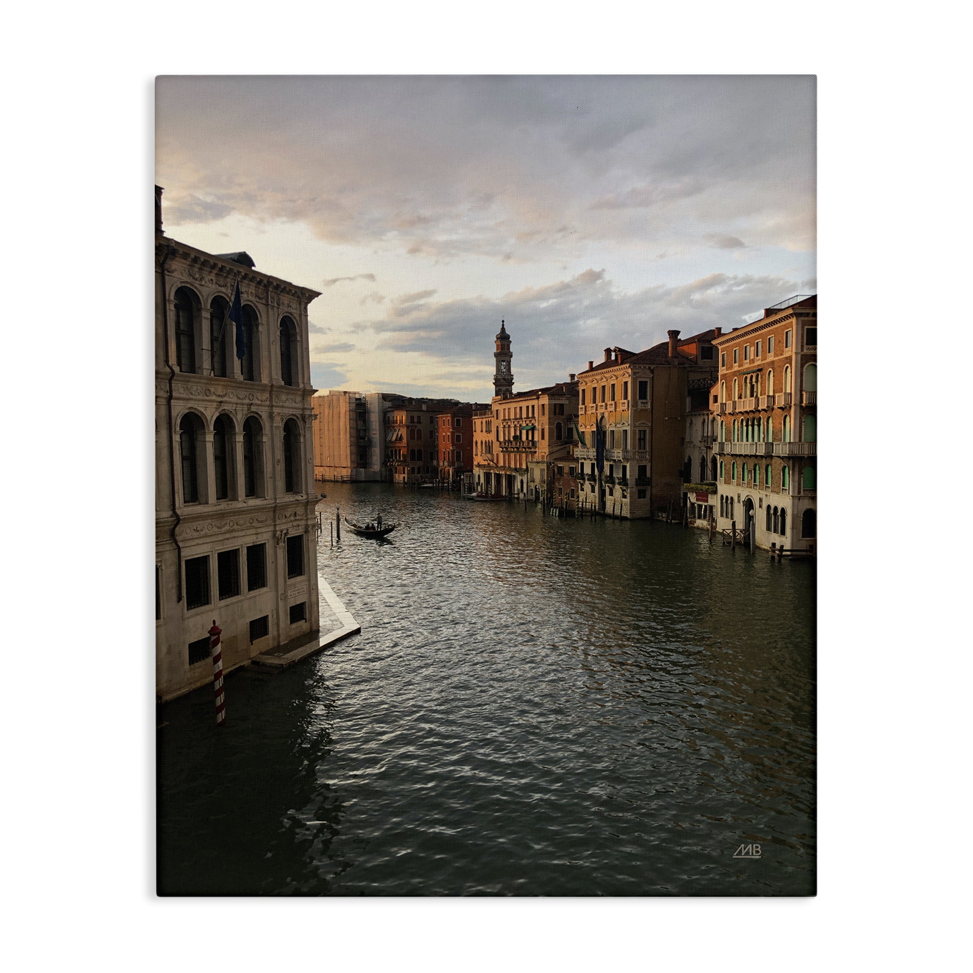 Stupell Industries Venice Canal Architecture Landscape & Nature Photography Wrapped Canvas Art Print Wall Art, 16 x 20