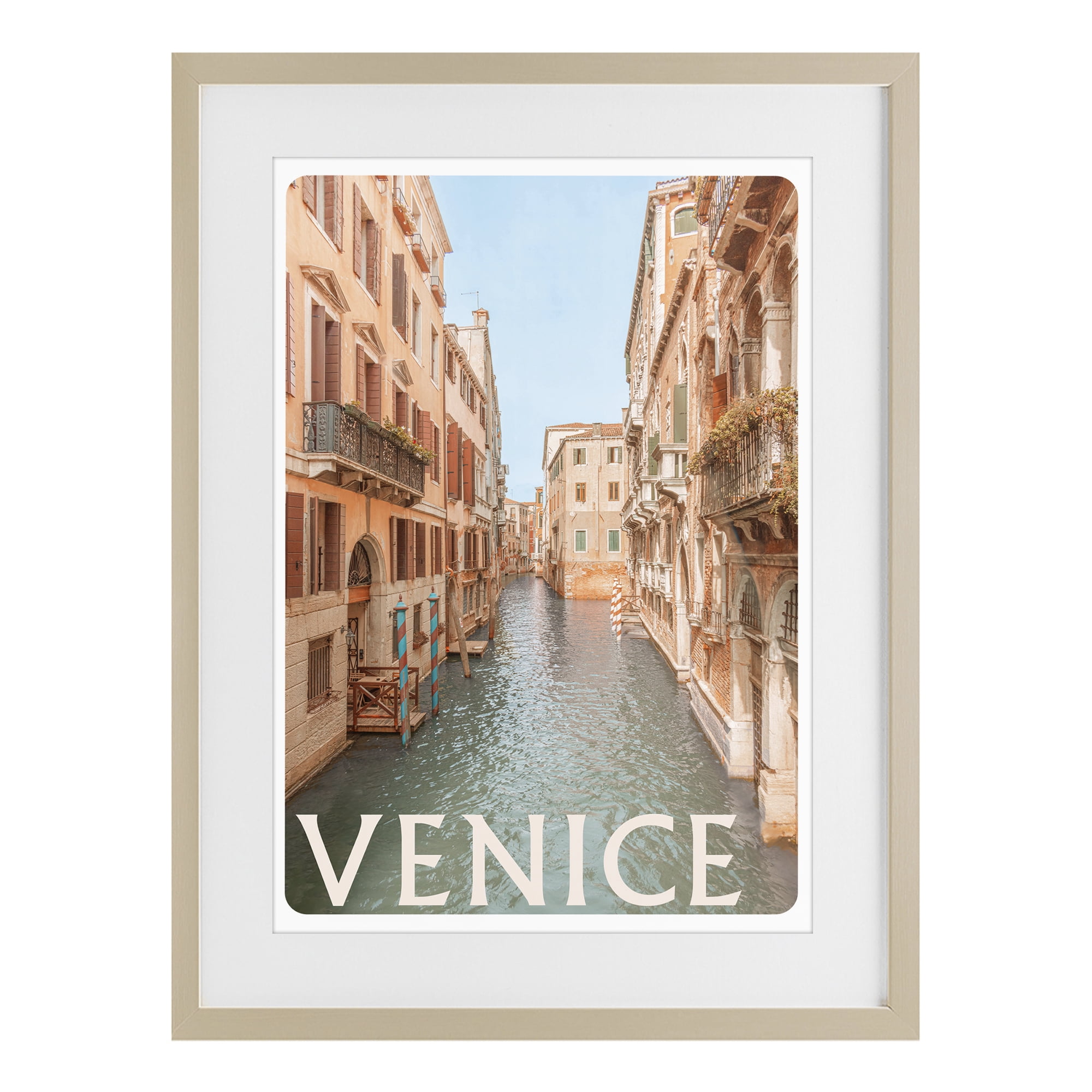 Stupell Industries Venice Canal Waterway Birch Framed Print Under Glass, design by Erin Marie