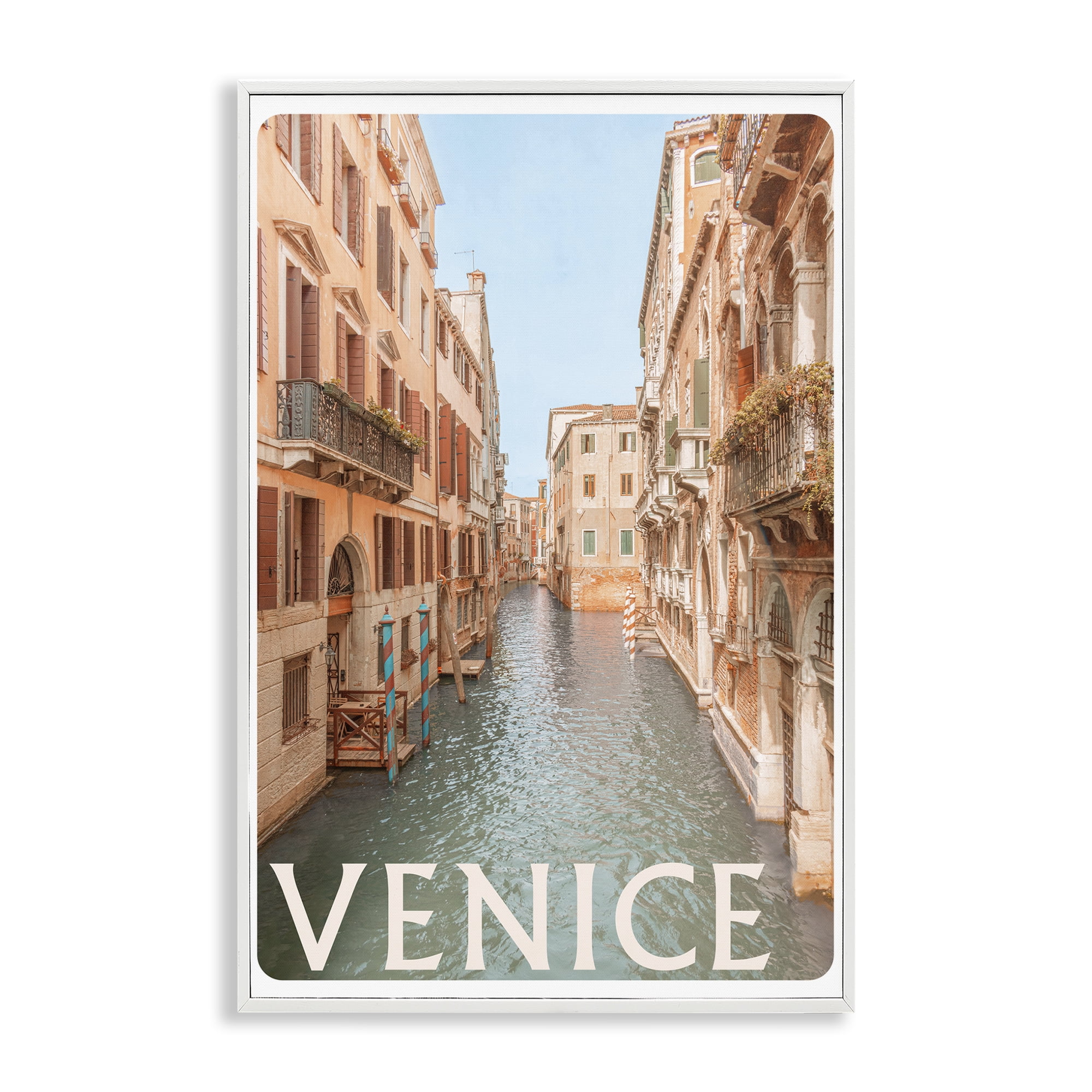 Stupell Industries Venice Canal Waterway White Framed Giclee Art, design by Erin Marie