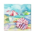 thumbnail image 1 of Stupell Industries Ventura Beach Stripped Umbrellas Painting Gallery Wrapped Canvas Print Wall Art, Design by Paul Brent, 1 of 7