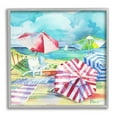 thumbnail image 1 of Stupell Industries Ventura Beach Stripped Umbrellas Painting Gray Framed Art Print Wall Art, Design by Paul Brent, 1 of 7