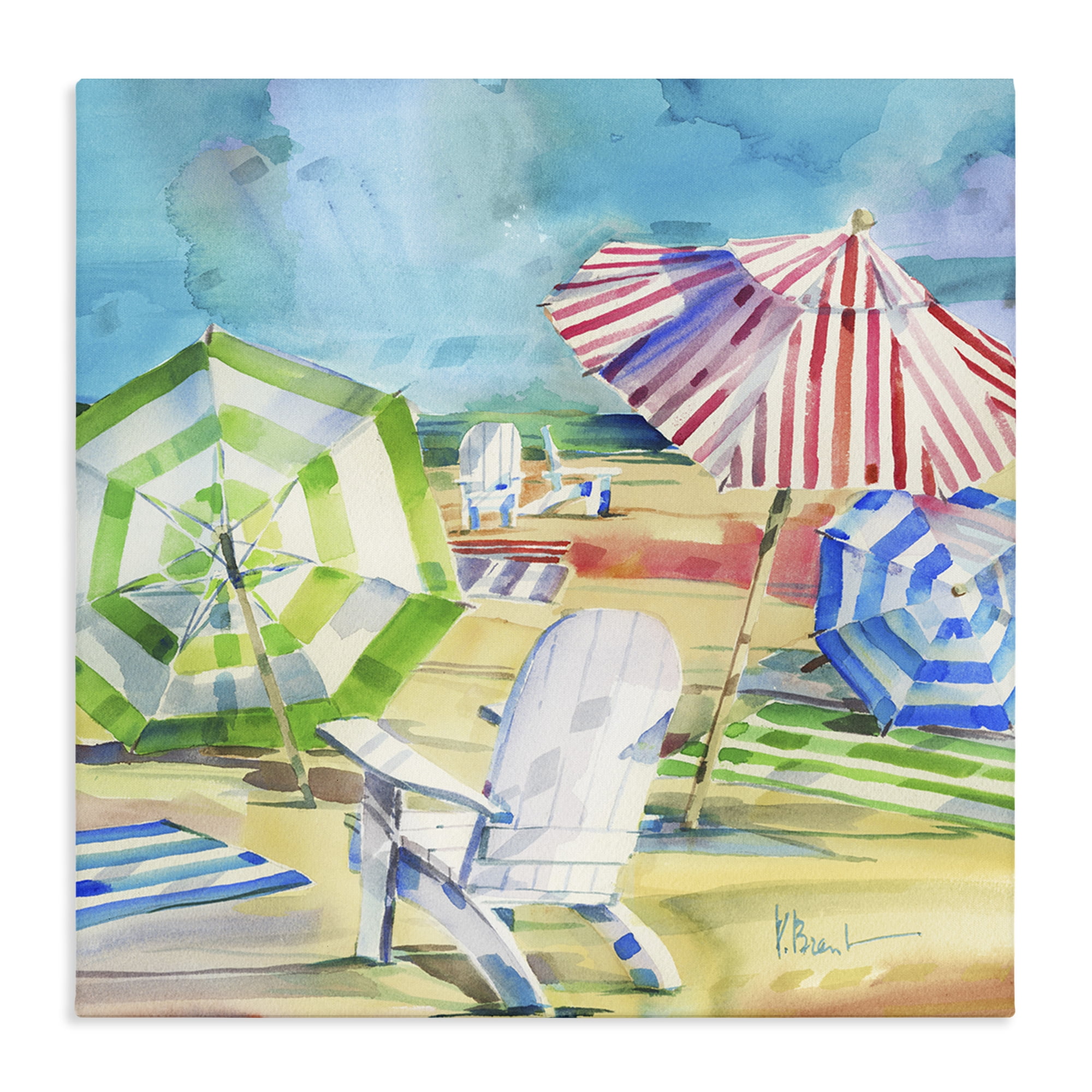 Stupell Industries Ventura Beach Umbrellas Canvas Wall Art, design by Paul Brent