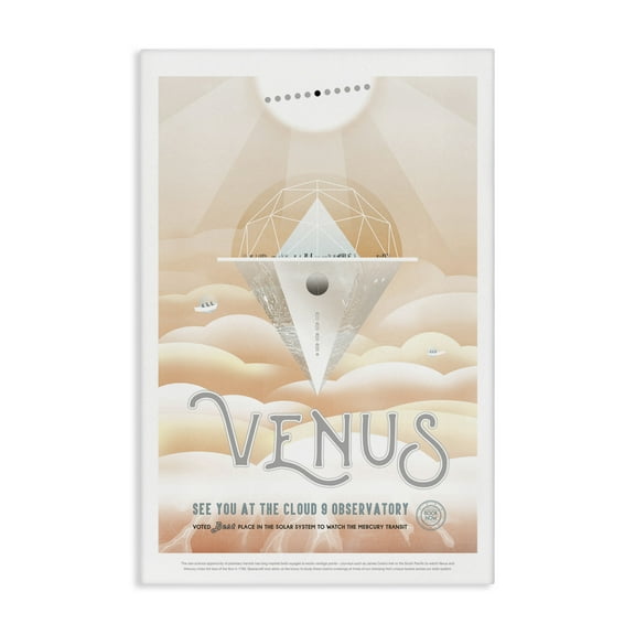 Stupell Industries Venus Space Exploration Typography Painting Gallery Wrapped Canvas Art Print Wall Art, 16 x 24