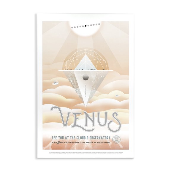 Stupell Industries Venus Space Exploration Typography Painting Unframed Art Print Wall Art, 10 x 15