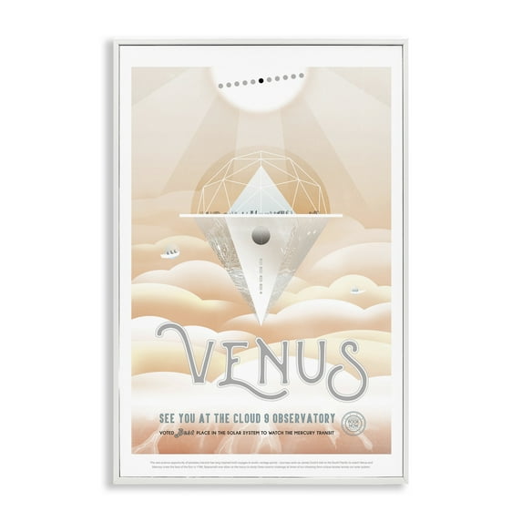Stupell Industries Venus Space Exploration Typography Painting White Framed Art Print Wall Art, 20 x 30