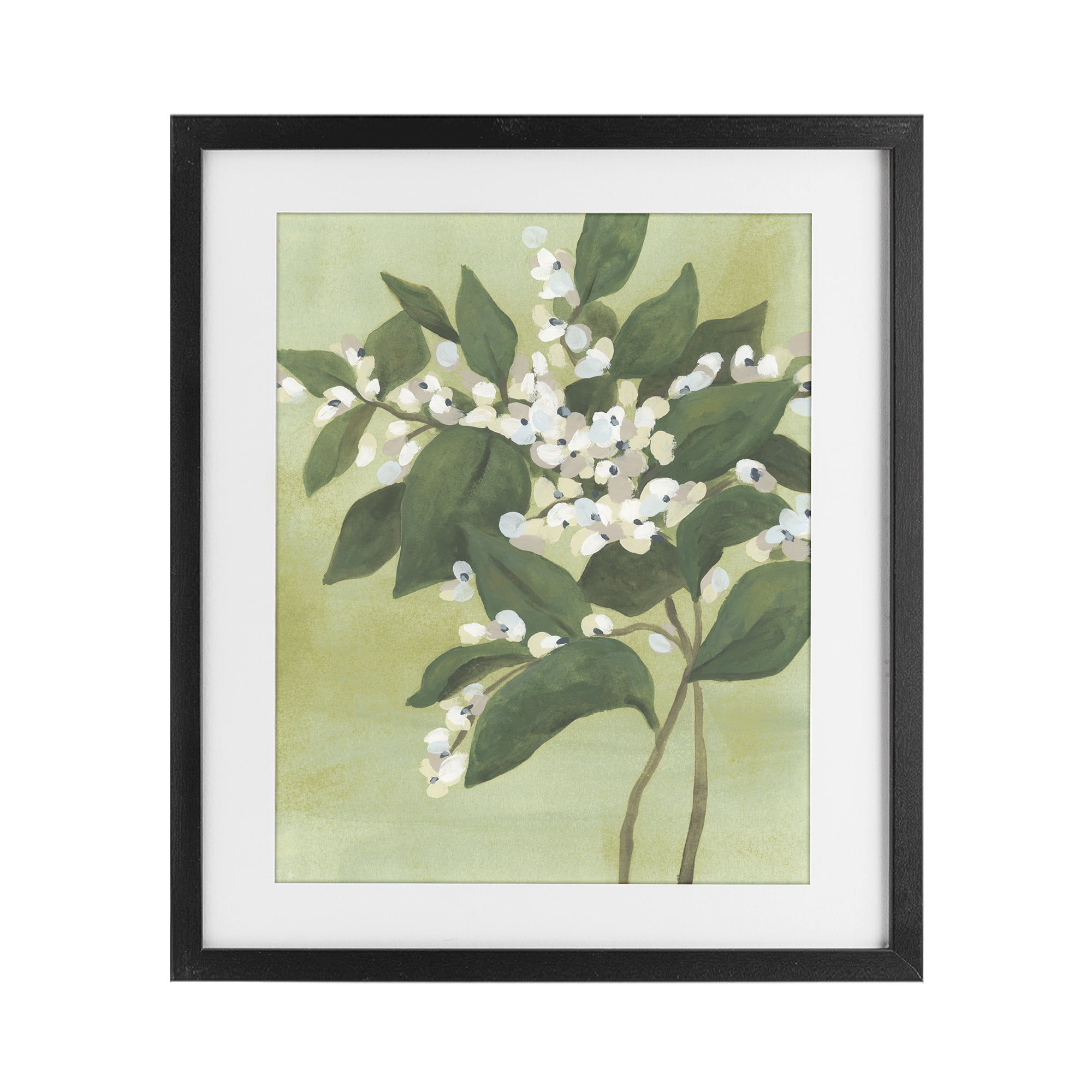 Stupell Industries Verdant Branch Bloom Black Framed Print Under Glass, design by June Erica Vess