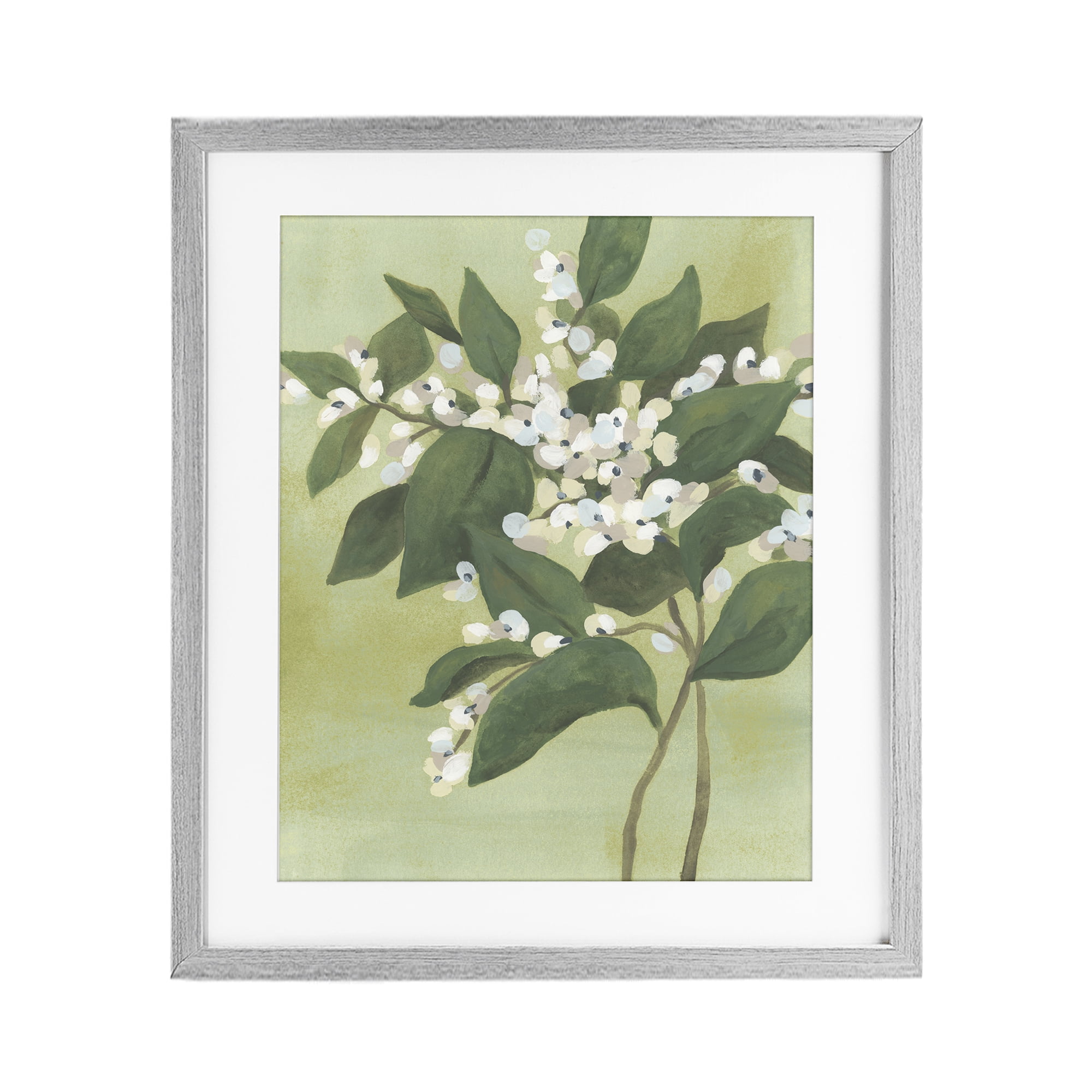 Stupell Industries Verdant Branch Bloom Gray Framed Print Under Glass, design by June Erica Vess