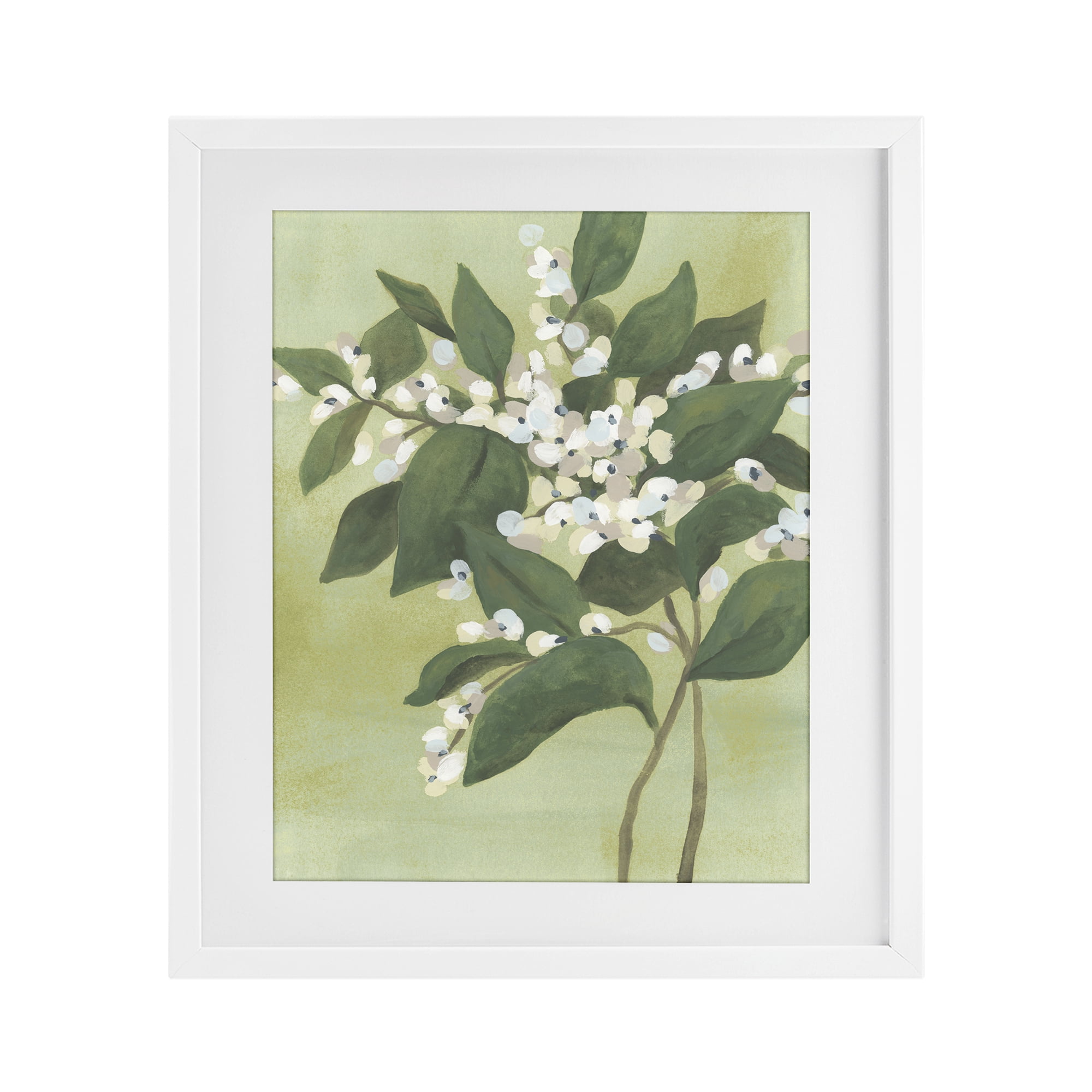 Stupell Industries Verdant Branch Bloom White Framed Print Under Glass, design by June Erica Vess