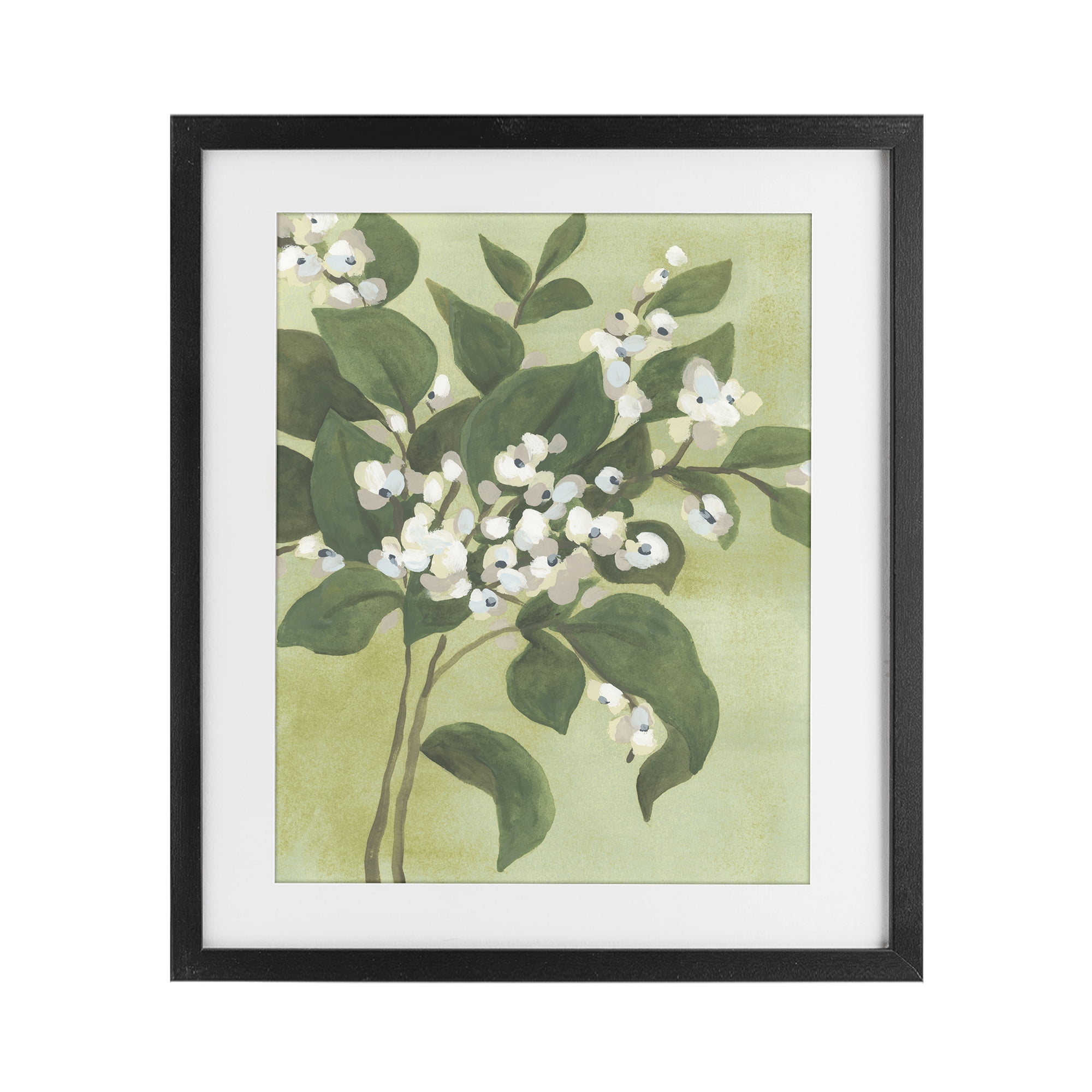 Stupell Industries Verdant Branch Blossoms Black Framed Print Under Glass, design by June Erica Vess