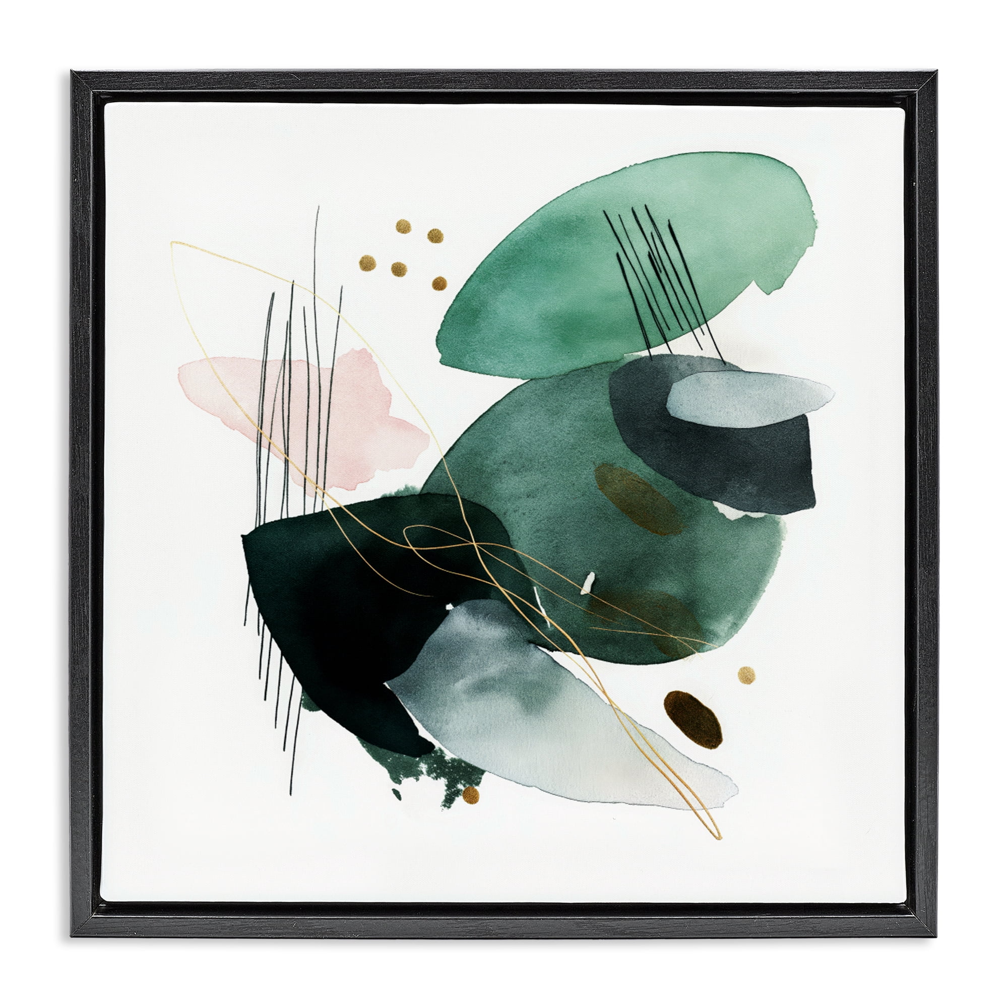 Stupell Industries Verdant Horizon Shapes Black Framed Floater Canvas Wall Art, design by Svetlana Aleynikova