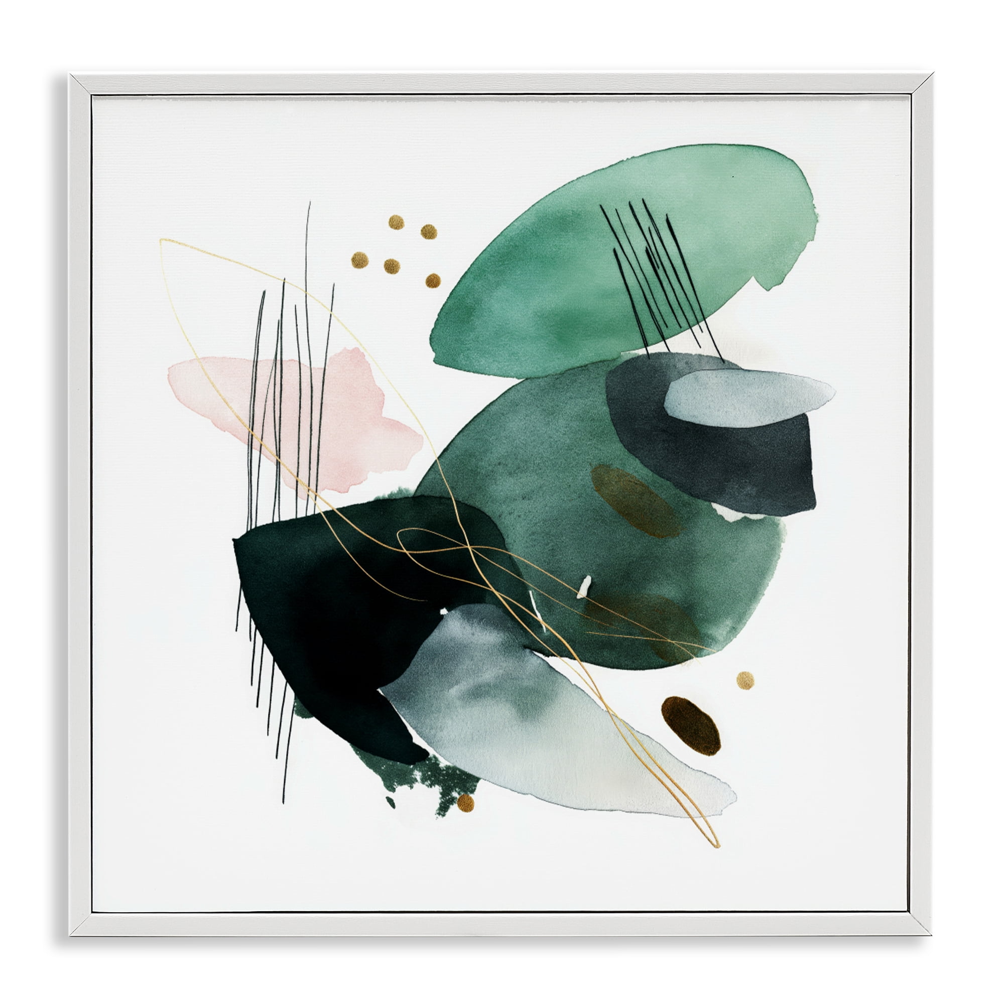 Stupell Industries Verdant Horizon Shapes White Framed Giclee Art, design by Svetlana Aleynikova