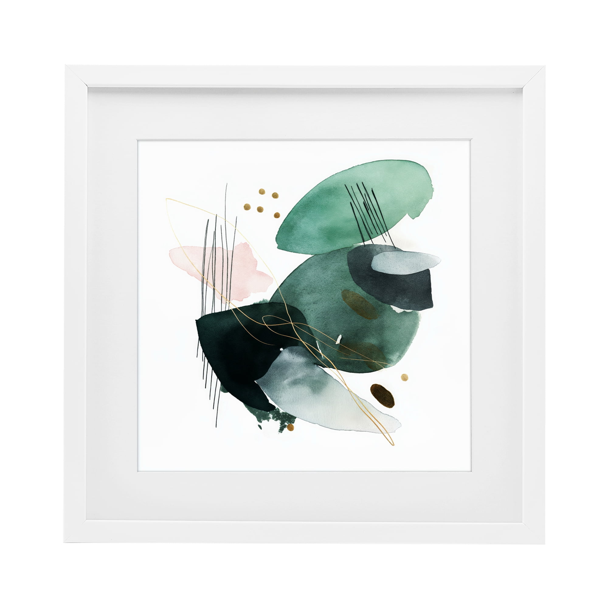 Stupell Industries Verdant Horizon Shapes White Framed Print Under Glass, design by Svetlana Aleynikova