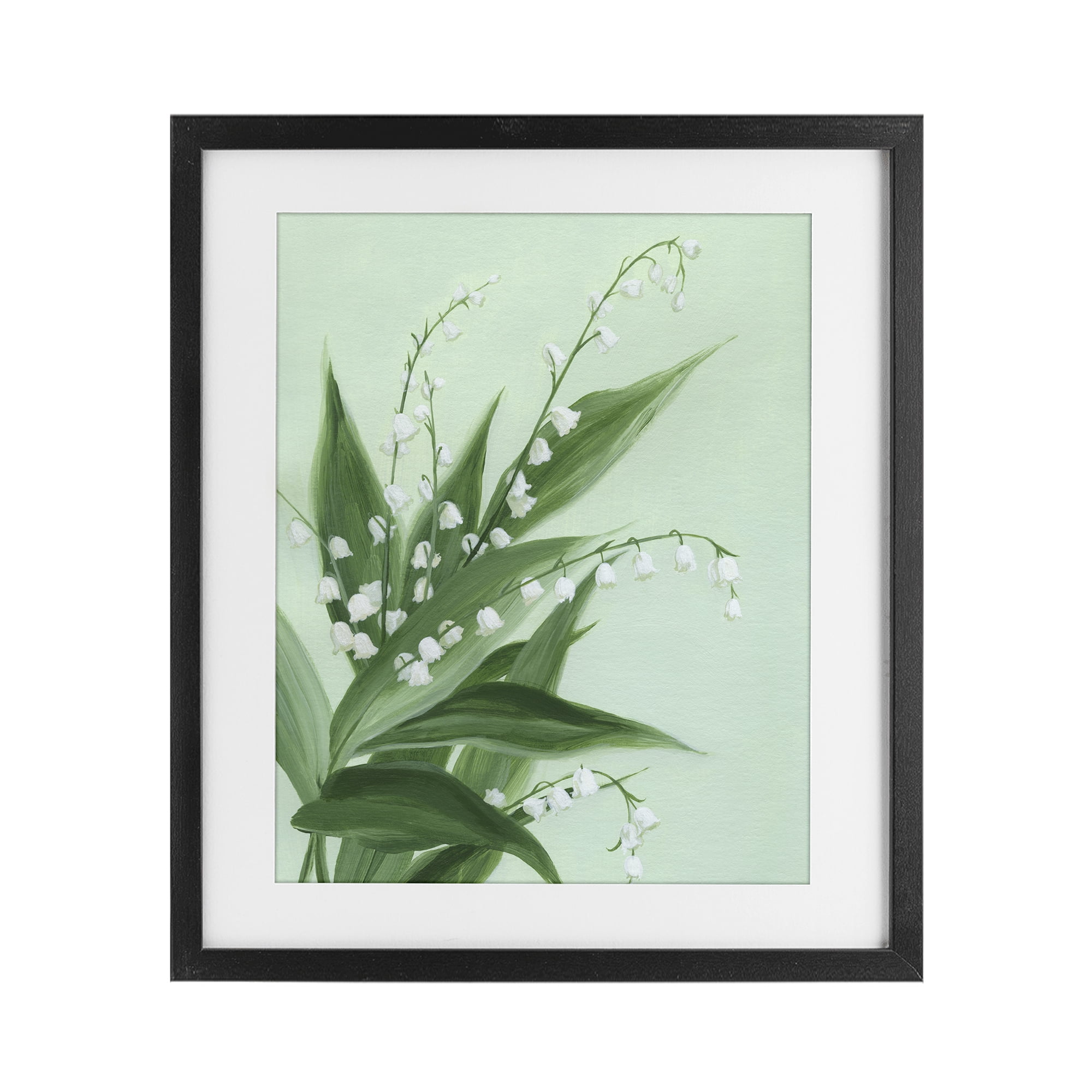 Stupell Industries Verdant Lily Of Valley Black Framed Print Under Glass, design by Grace Popp