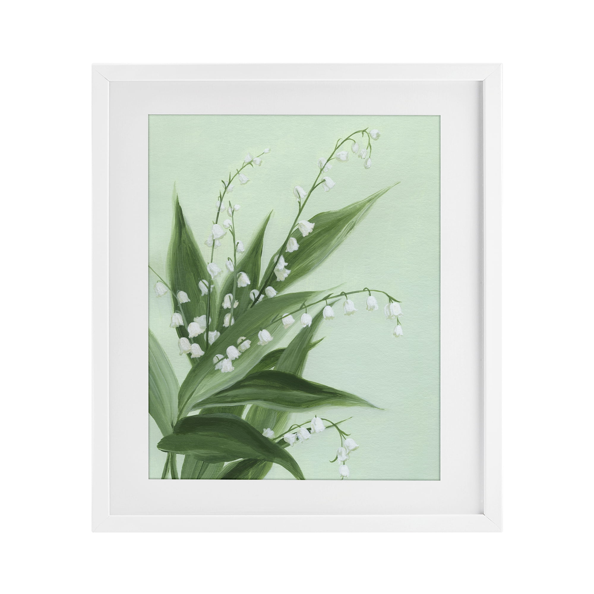 Stupell Industries Verdant Lily Of Valley White Framed Print Under Glass, design by Grace Popp