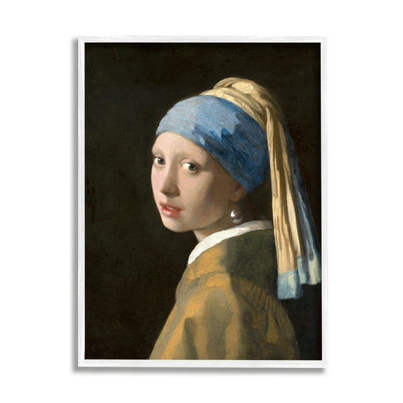 Stupell Industries Vermeer Girl With A Pearl Earring Classical Portrait Painting, 24 x 30,Design by Johannes Vermeer