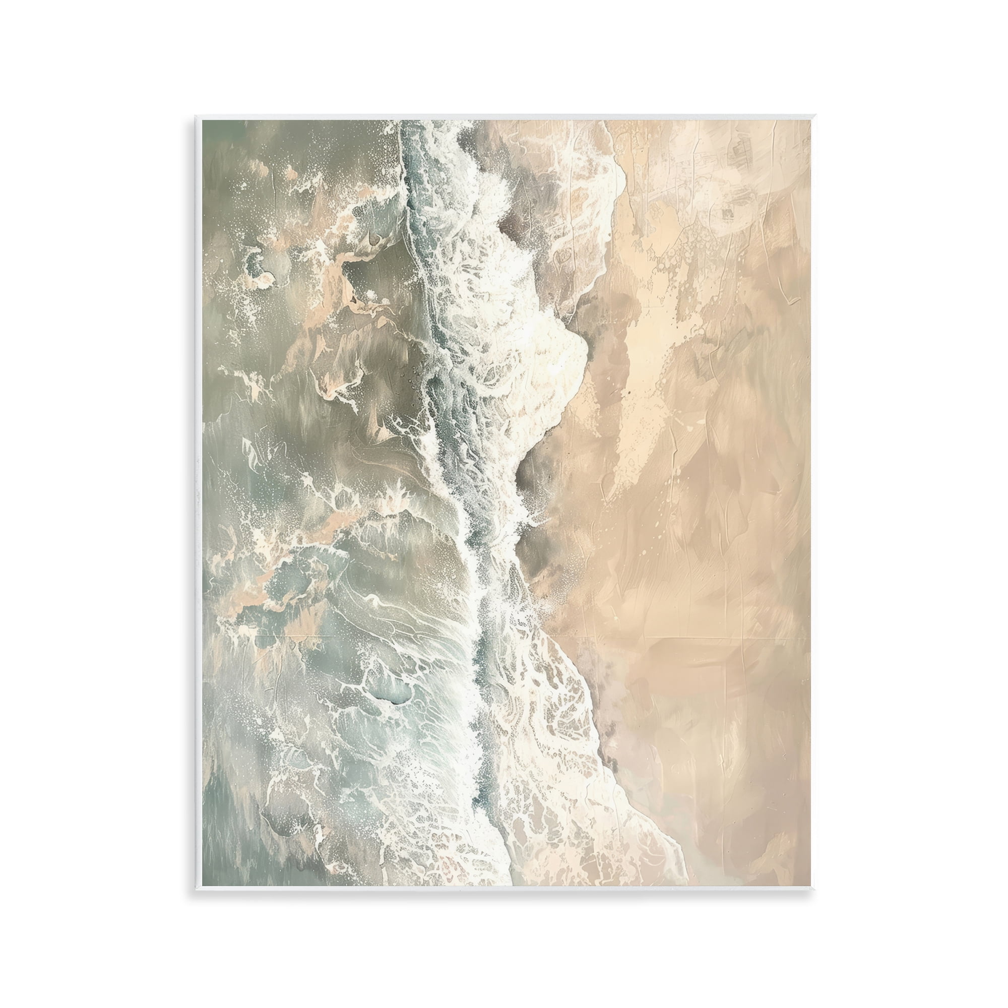 Stupell Industries Vertical Aerial Beach Landscape & Nature Painting ...