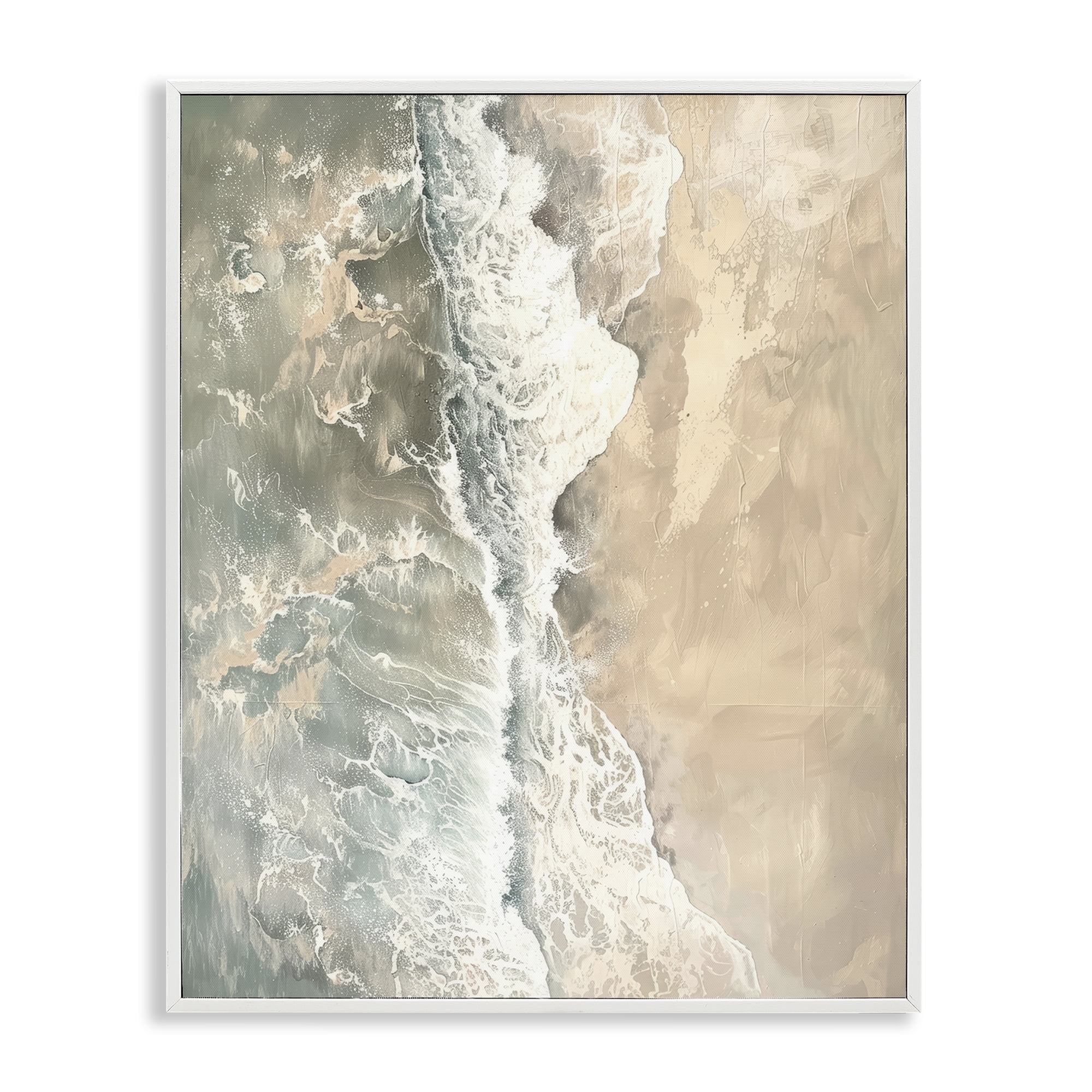 Stupell Industries Vertical Aerial Beach Landscape & Nature Painting ...