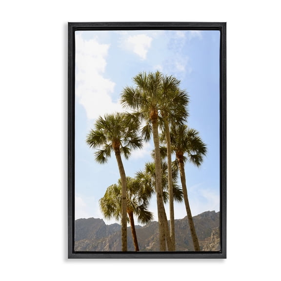 Stupell Industries Vertical Mountain Palms Black Framed Floater Canvas Wall Art design by Natalie Carpentieri, 25 x 17