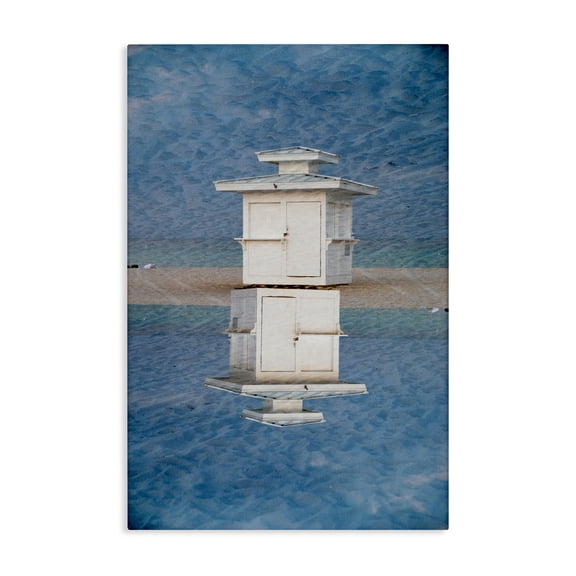 Stupell Industries Vertical Symmetry Beach Hut Canvas Wall Art design by Robin Vandenabeele, 36 x 24
