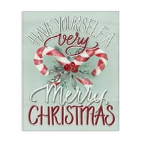 Stupell Industries Very Merry Christmas Holiday Painting Gallery Wrapped Canvas Art Prints Wall Art, 16 x 20