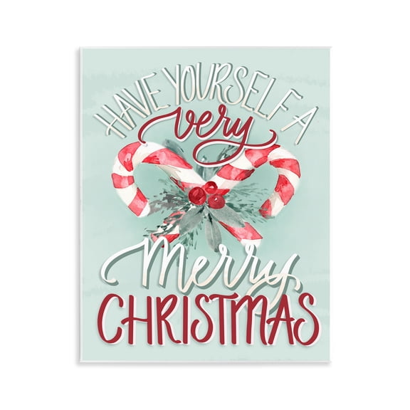 Stupell Industries Very Merry Christmas Holiday Painting Unframed Art Prints Wall Art, 11 x 14