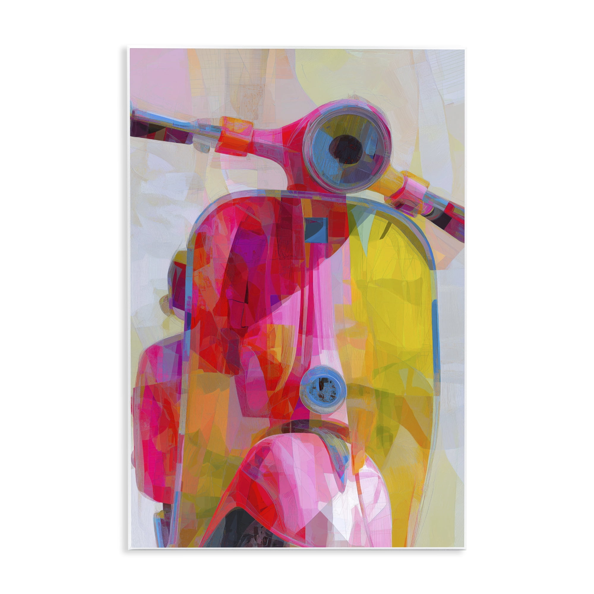 Stupell Industries Vespa in Pink & Yellow Wall Plaque Art, design by Chromatic Storm Studio