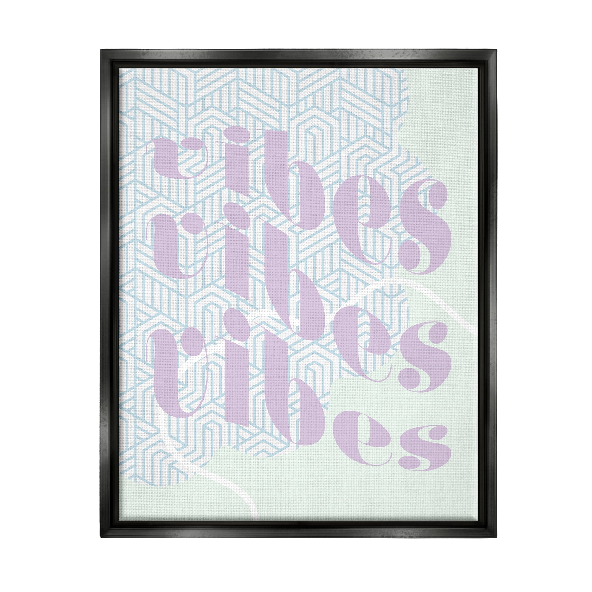 Stupell Industries Vibes Geometric Pastel Phrase Religious Painting Black Floater Framed Art Print Wall Art