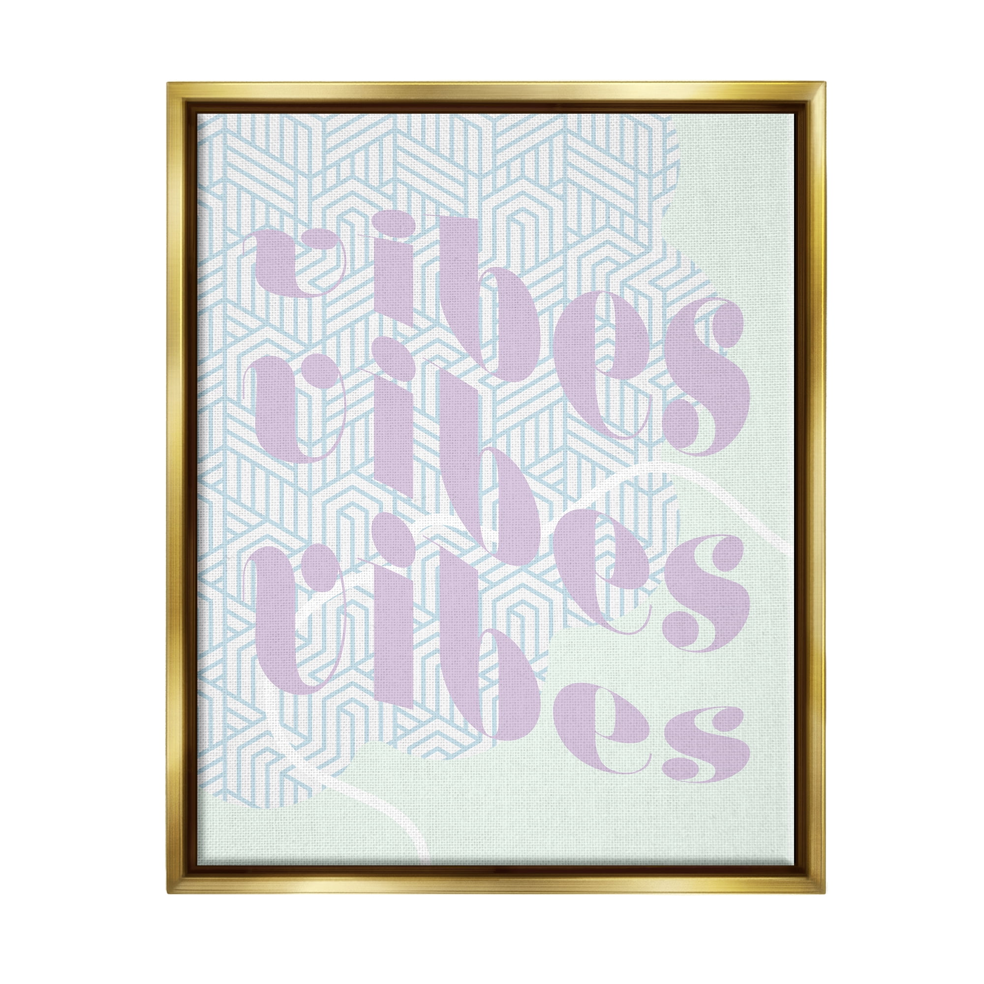 Stupell Industries Vibes Geometric Pastel Phrase Religious Painting Gold Floater Framed Art Print Wall Art