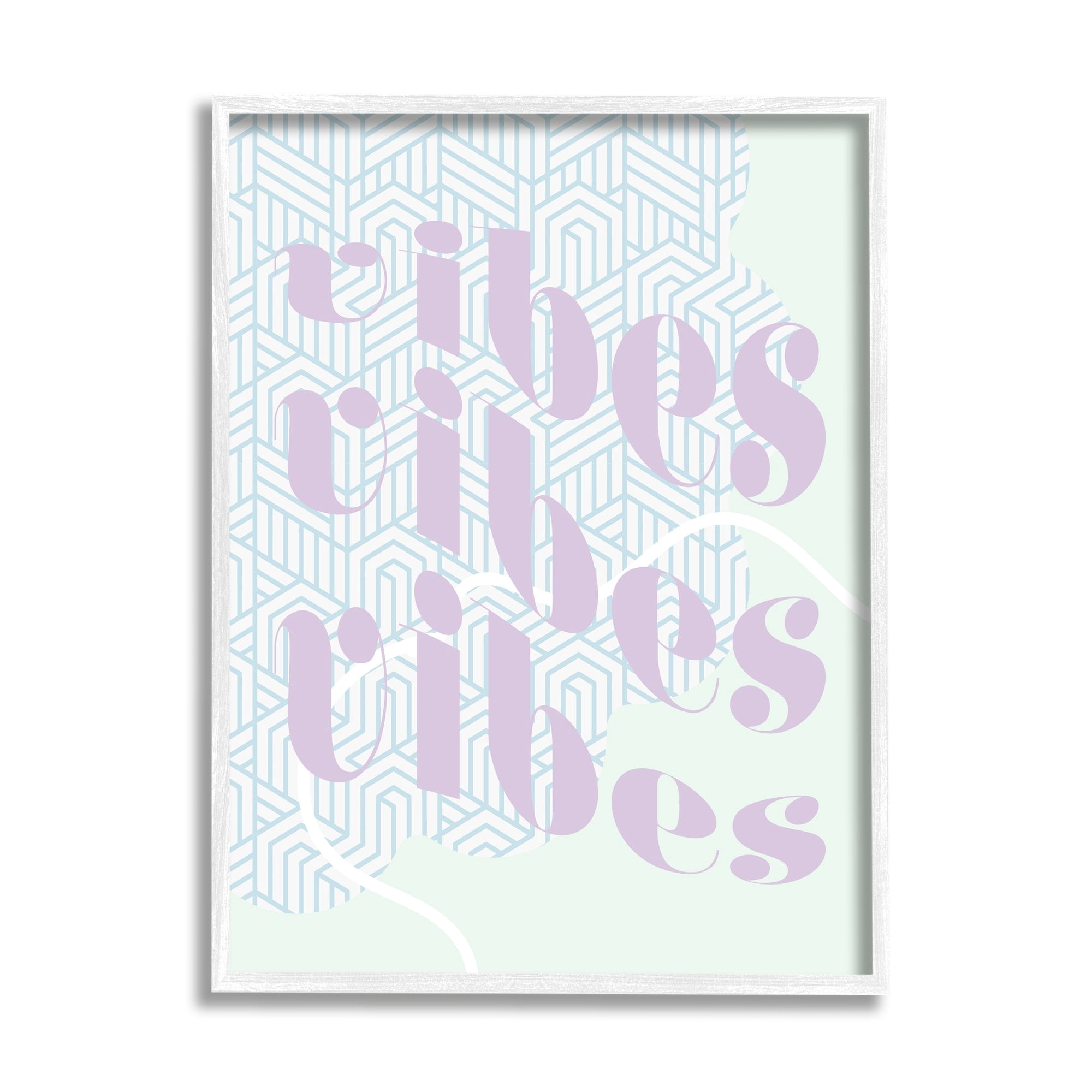 Stupell Industries Vibes Geometric Pastel Phrase Religious Painting White Framed Art Print Wall Art