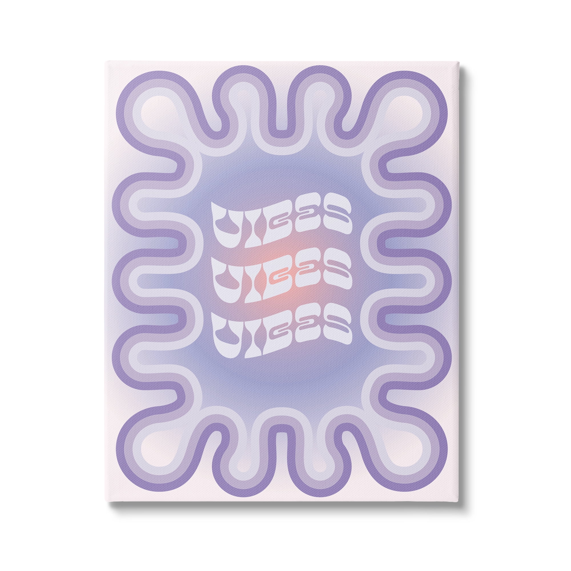 Stupell Industries Vibes Purple Groovy Abstract Inspirational Painting Gallery Wrapped Canvas Print Wall Art