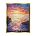 thumbnail image 1 of Stupell Industries Vibrant Abstract Ocean Sunset Landscape Painting Gold Floater Framed Canvas Art Print Wall Art, 17 x 21, 1 of 10