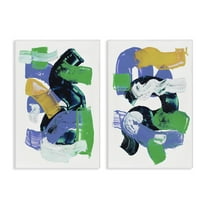 Stupell Industries Vibrant Abstract Tubes Abstract Painting Wrapped Canvas Art Print Wall Art, 16 x 24, Set of 2