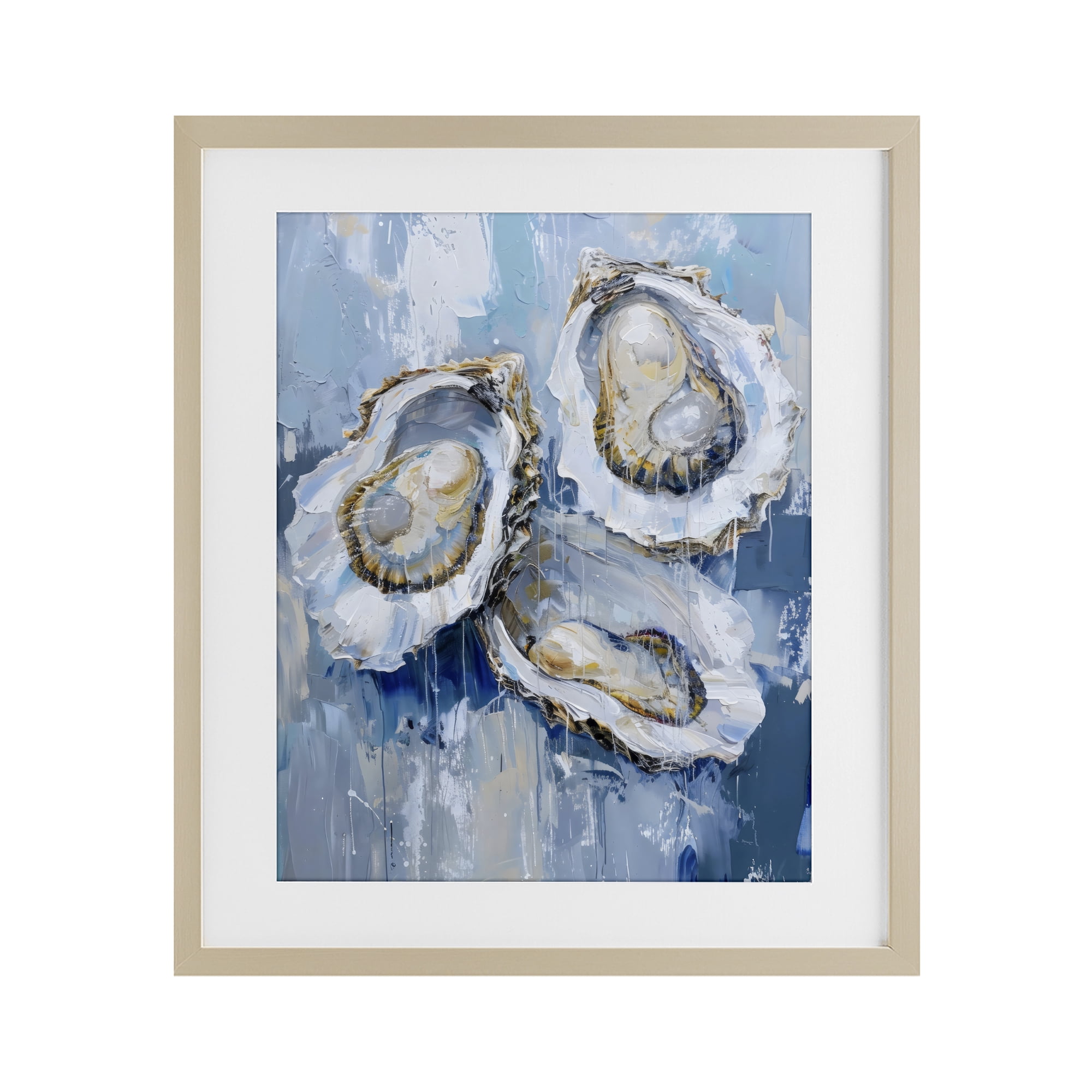 Stupell Industries Vibrant Blue Oysters Birch Framed Print Under Glass, design by Creative Studio