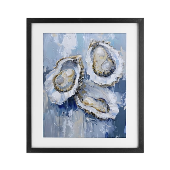 Stupell Industries Tropical Vibrant Blue Oysters Black Framed Print Under Glass, 13 x 16, by Creative Studio